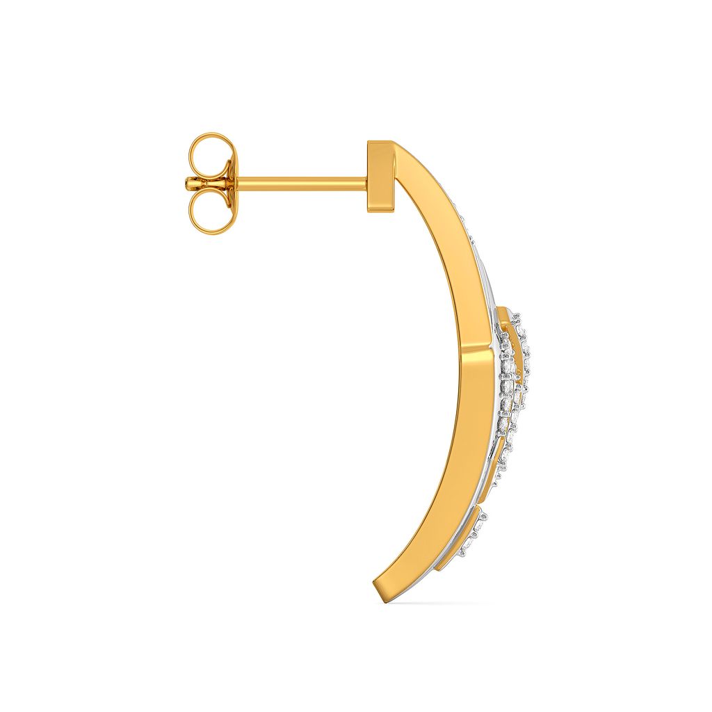 Strap Staple Diamond Earrings