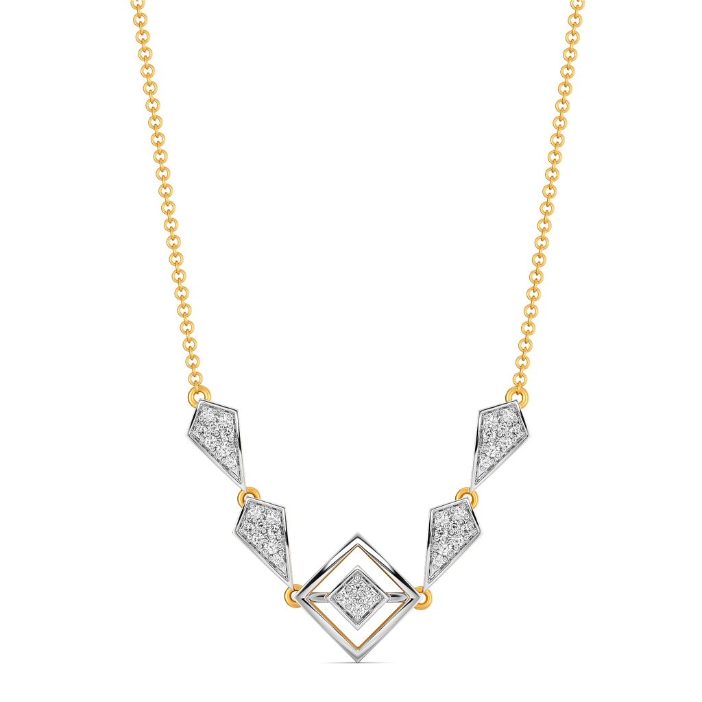 Strap Staple Diamond Necklaces