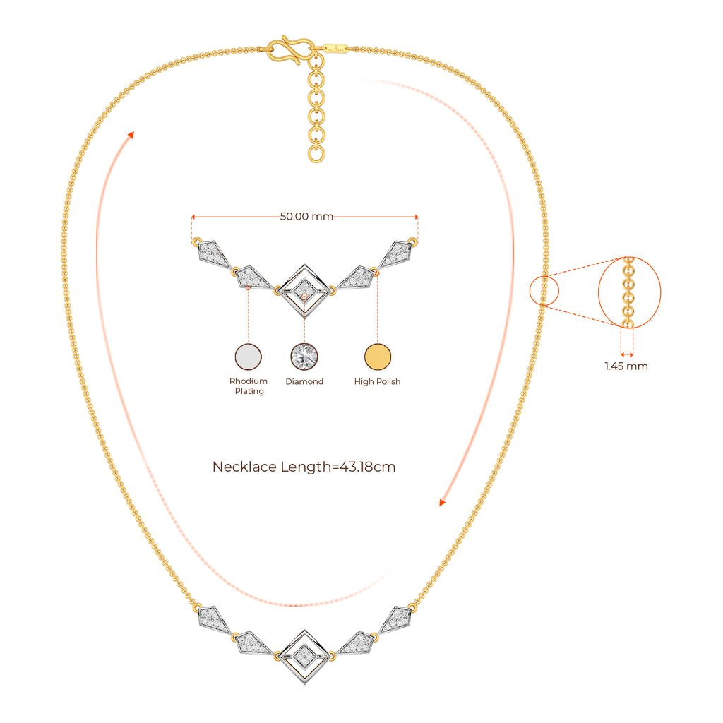 Strap Staple Diamond Necklaces