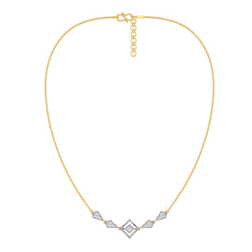 Strap Staple Diamond Necklaces