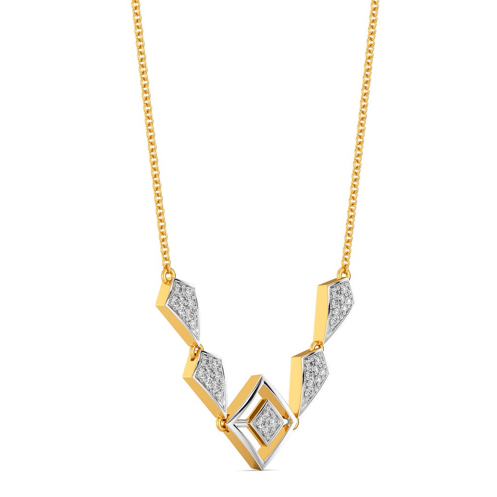 Strap Staple Diamond Necklaces