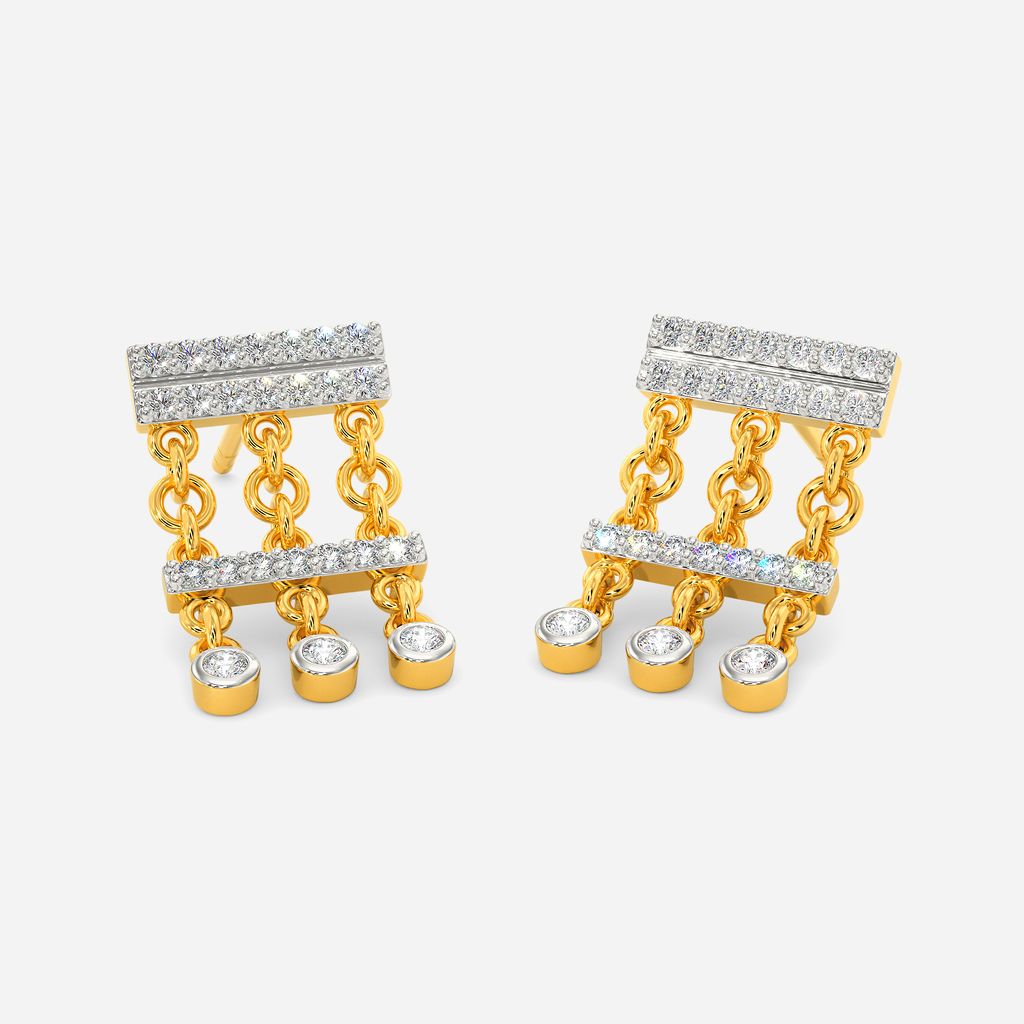 Bohemian Flair Fringe Diamond Earrings