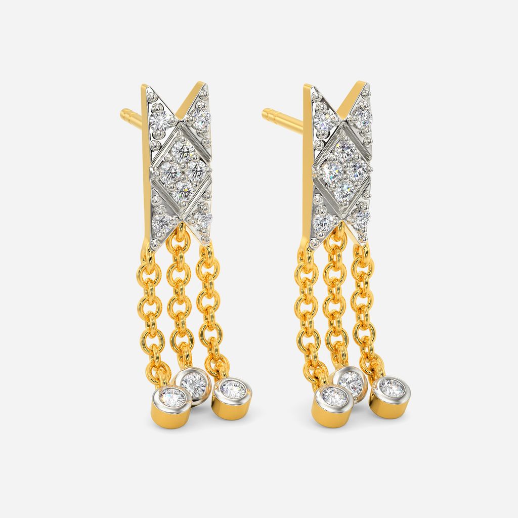 Sead Bead Fringe Diamond Earrings