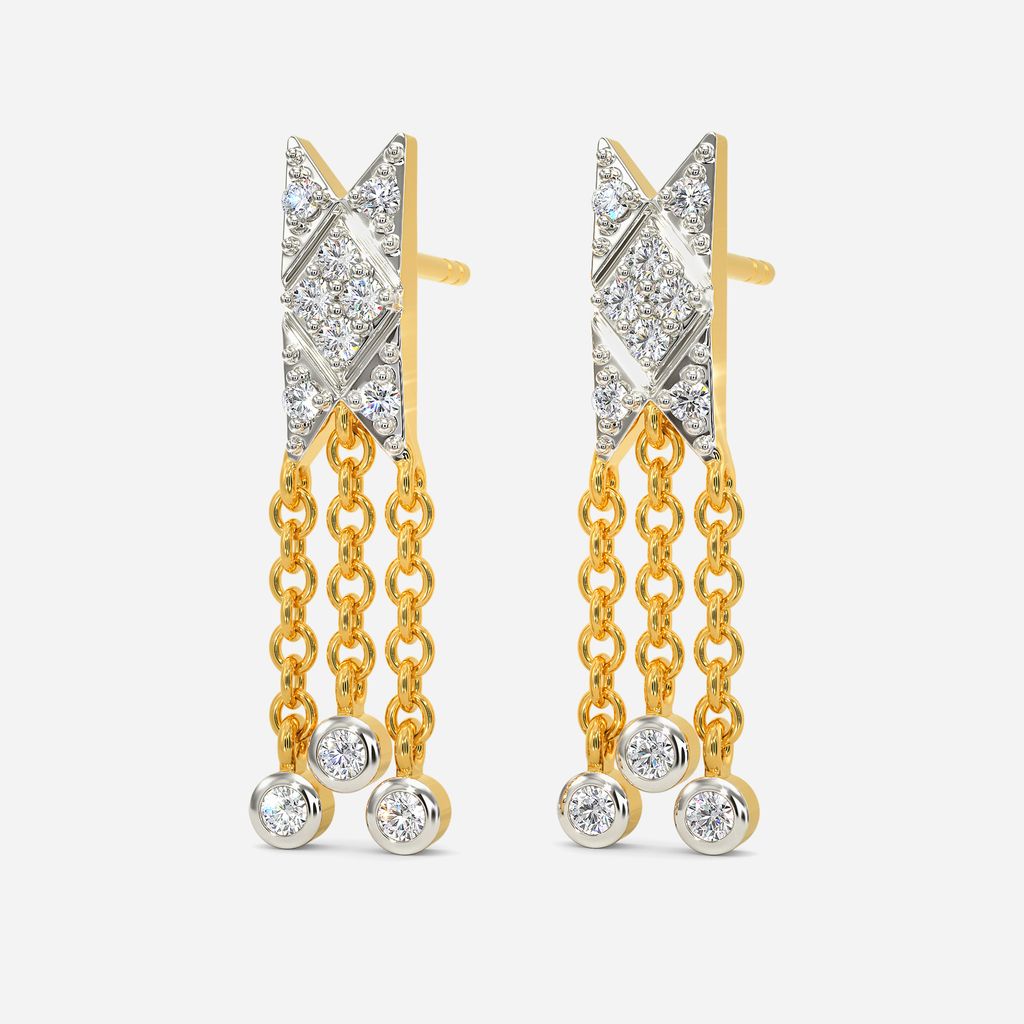 Sead Bead Fringe Diamond Earrings