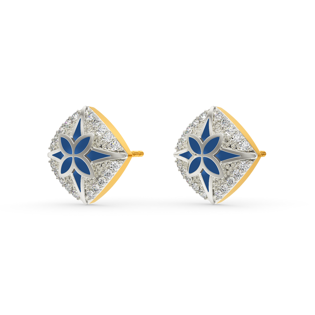 Denim Star Diamond Earrings