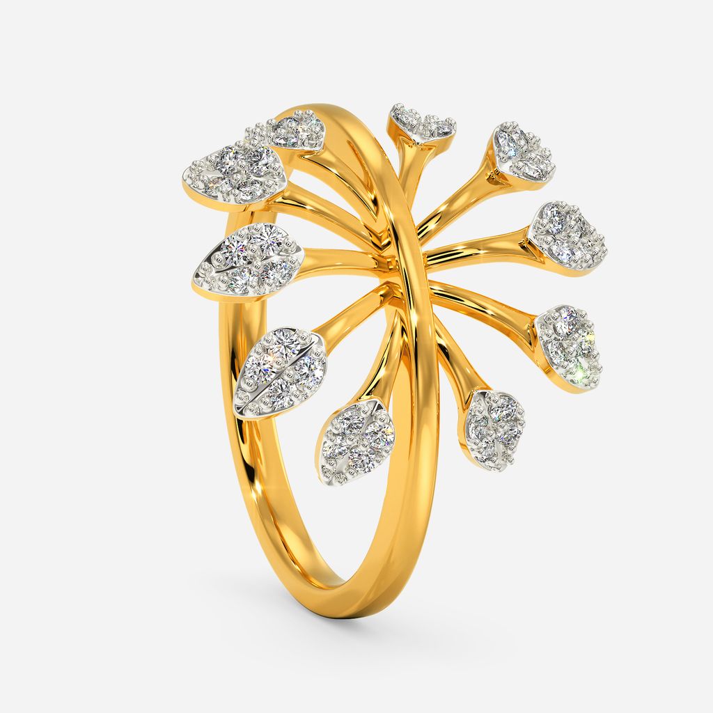 Frosted Leaves Diamond Rings