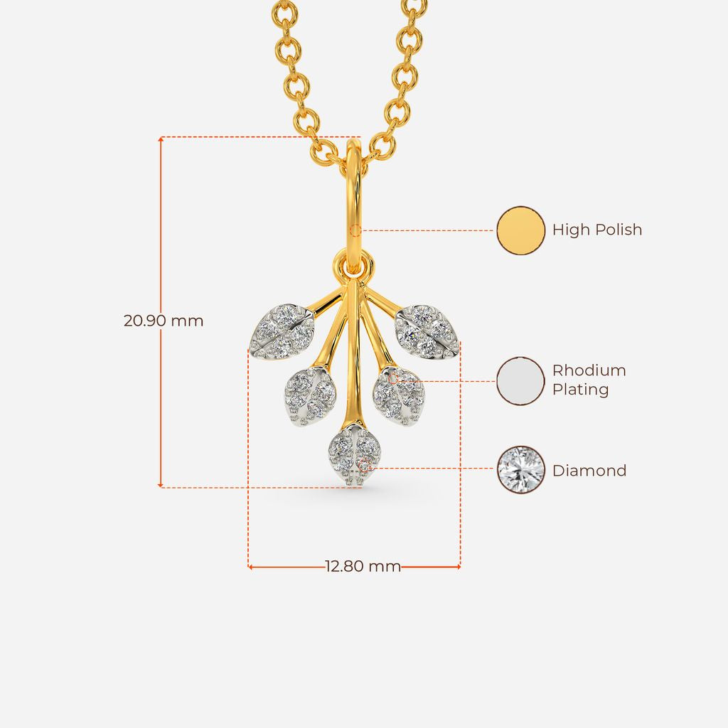 Frosted Leaves Diamond Pendants