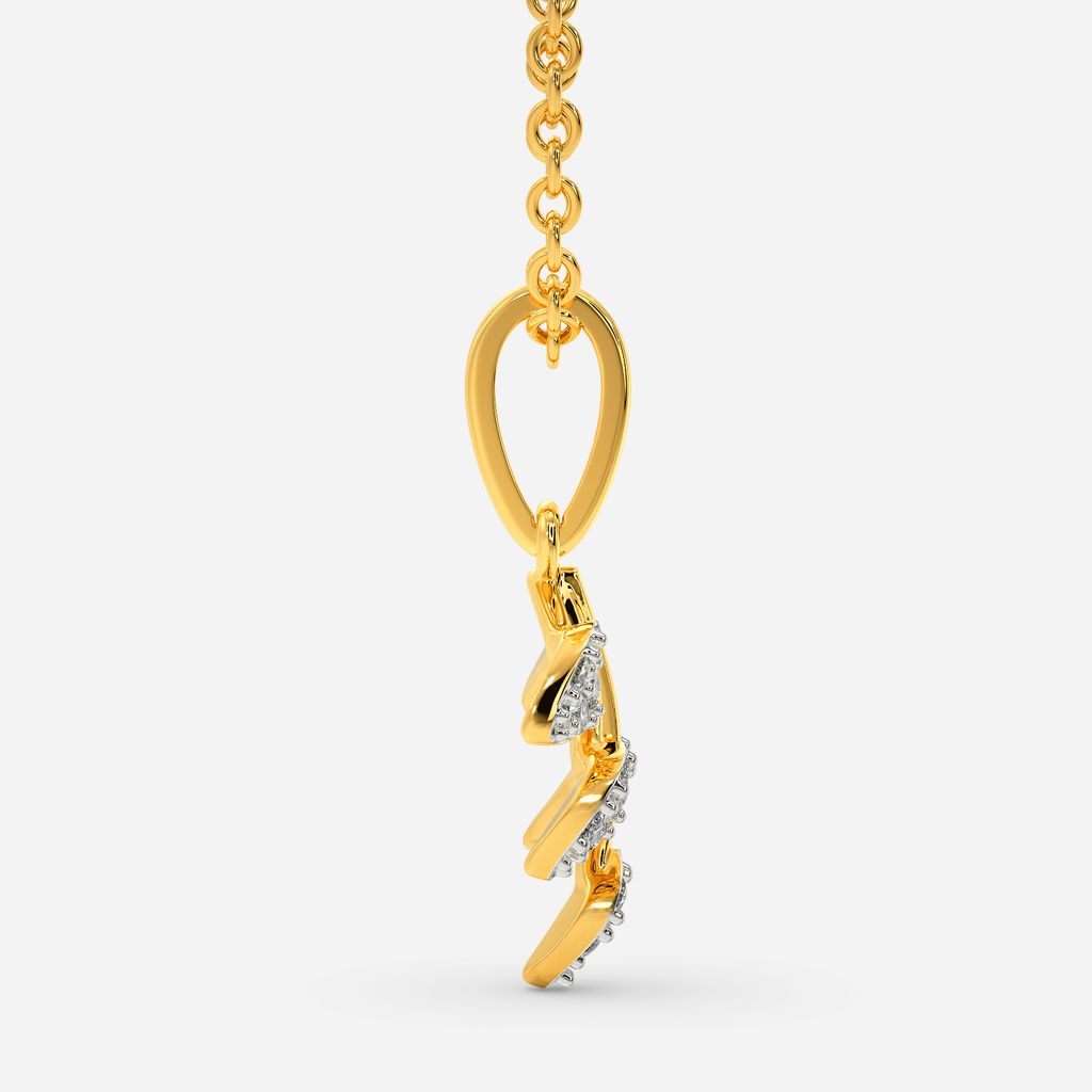 Frosted Leaves Diamond Pendants