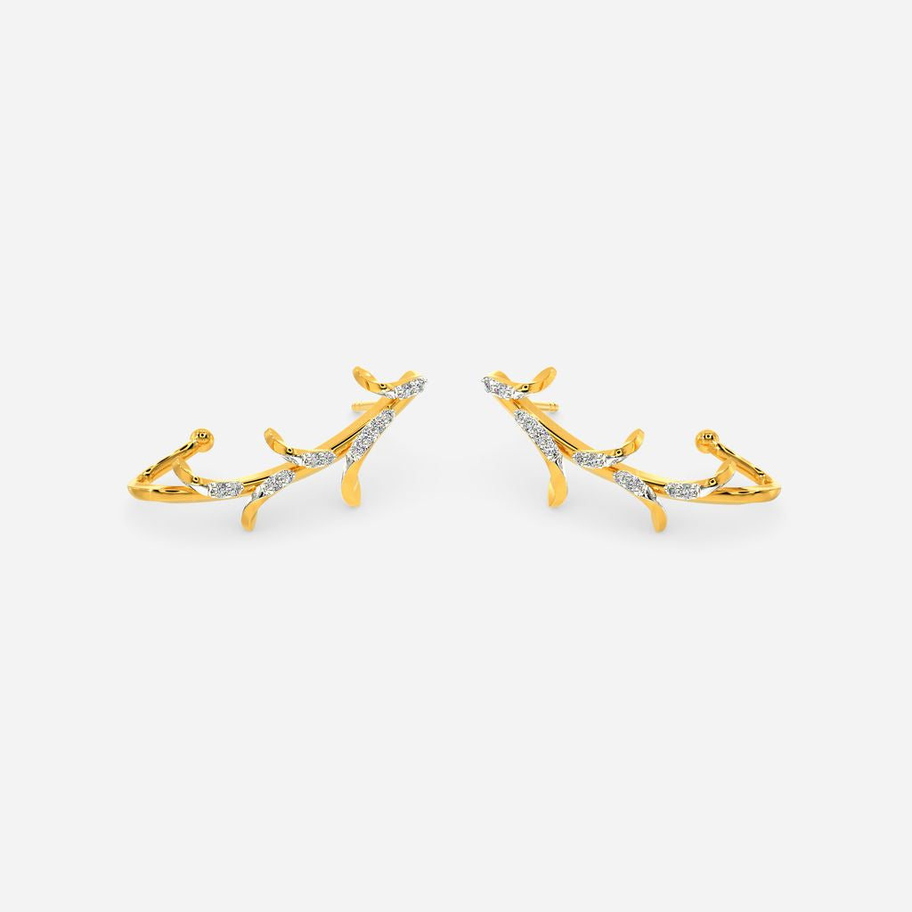 Twisted leaves Diamond Earrings