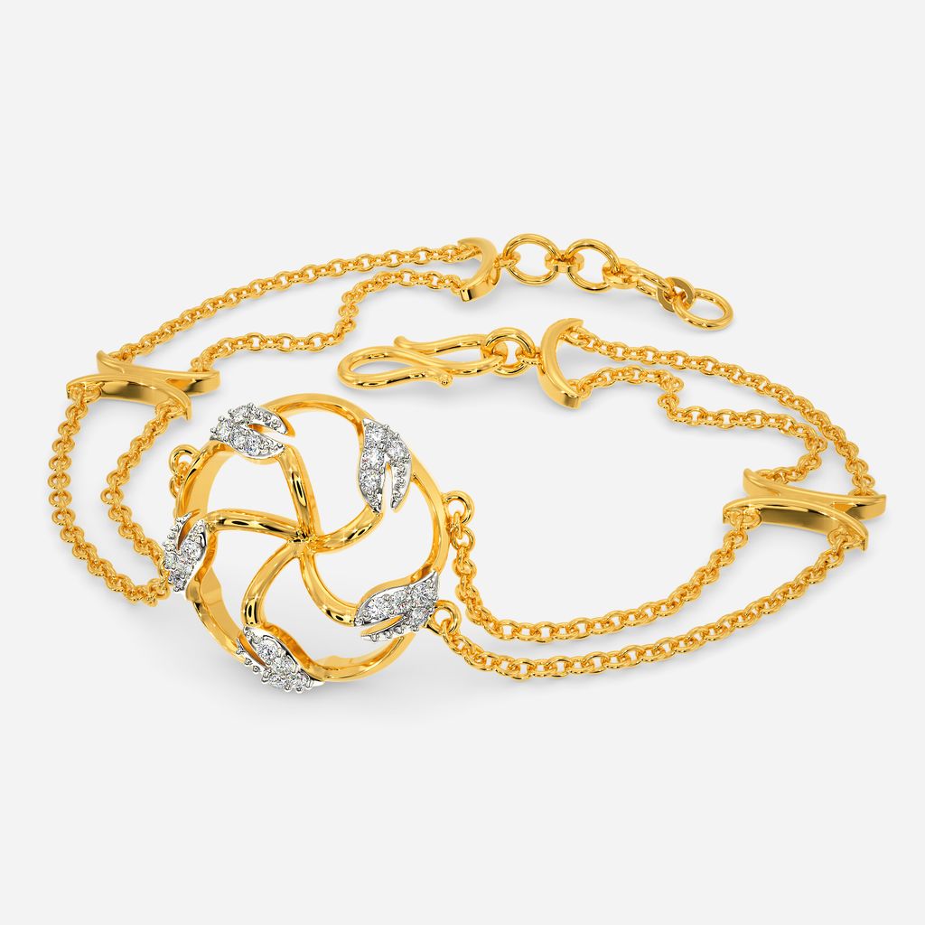 Halo Leaves Diamond Bracelets