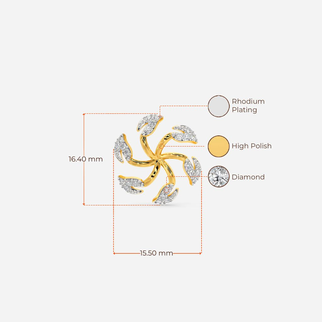Halo Leaves Diamond Earrings