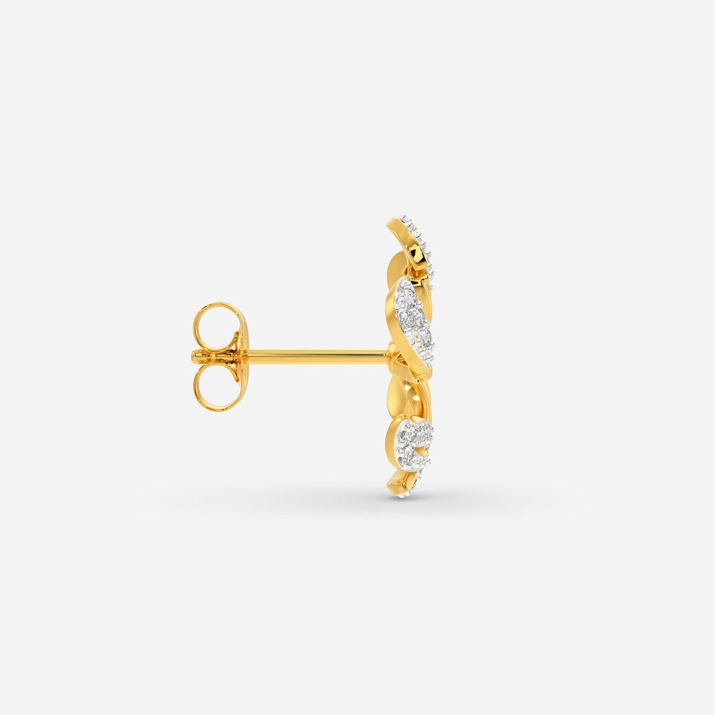 Halo Leaves Diamond Earrings