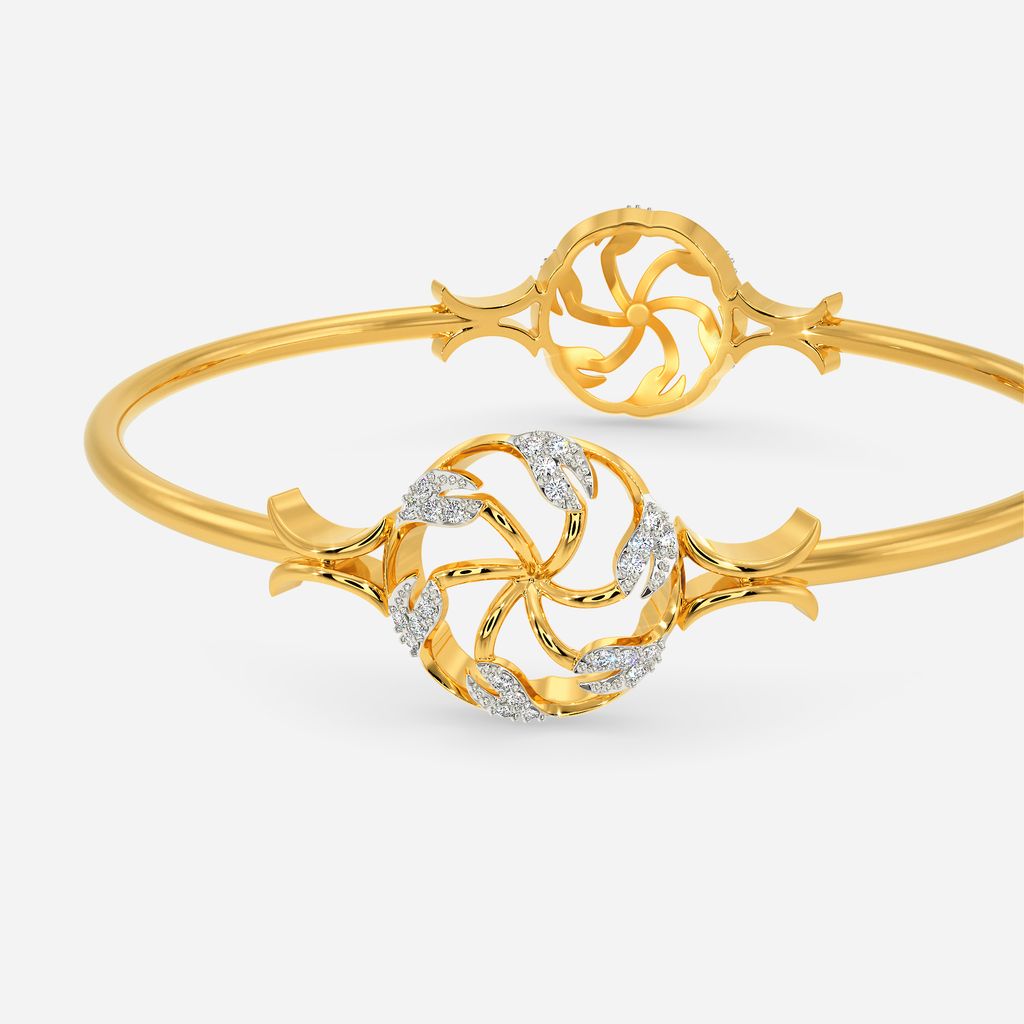 Halo Leaves Diamond Bangles