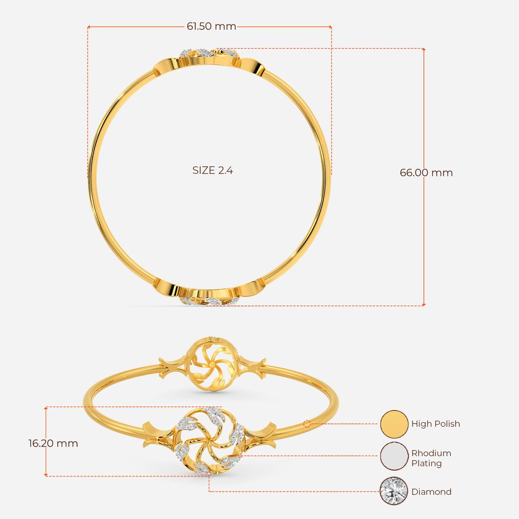 Halo Leaves Diamond Bangles