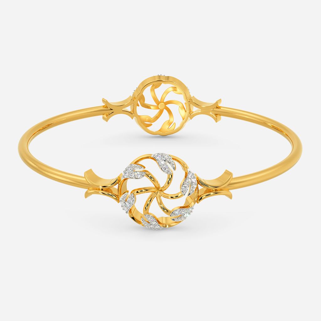 Halo Leaves Diamond Bangles