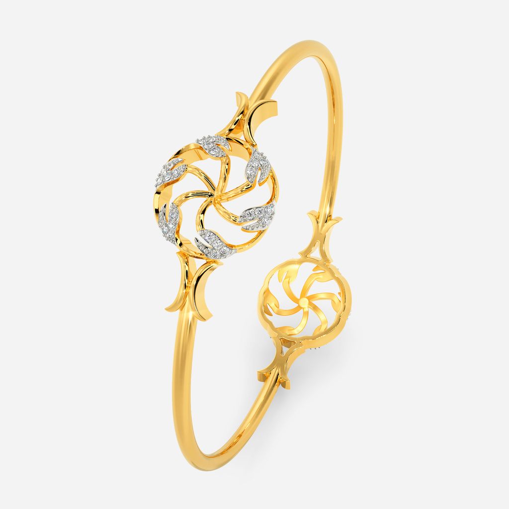 Halo Leaves Diamond Bangles