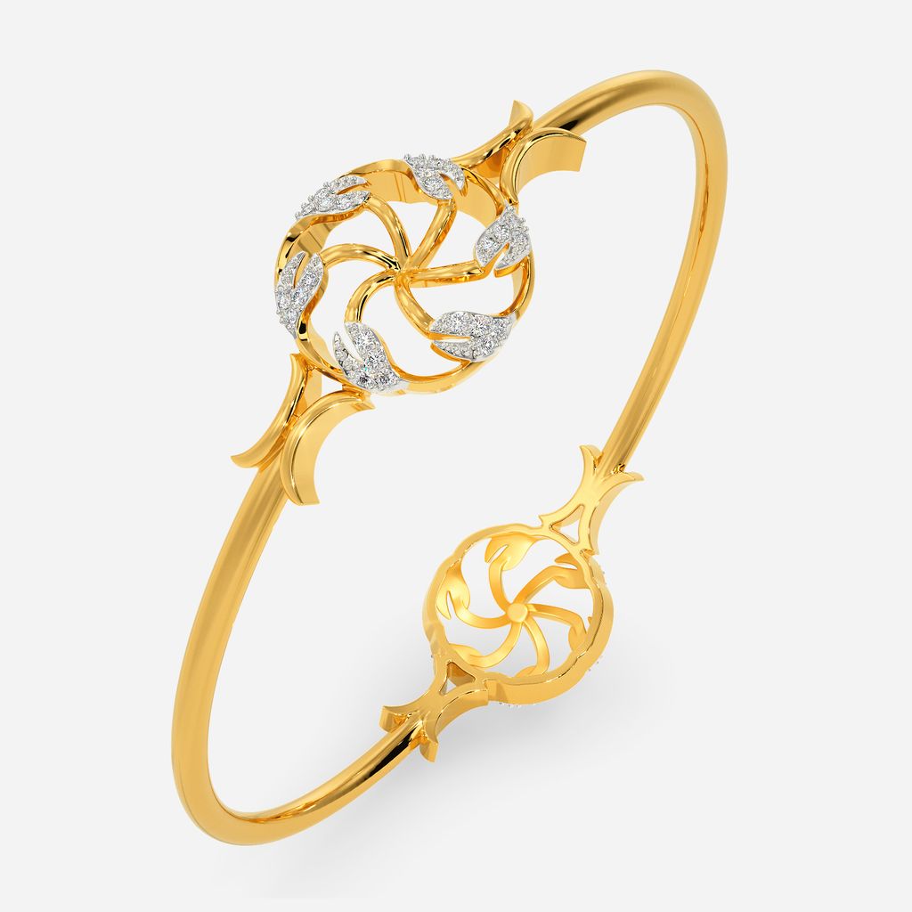 Halo Leaves Diamond Bangles