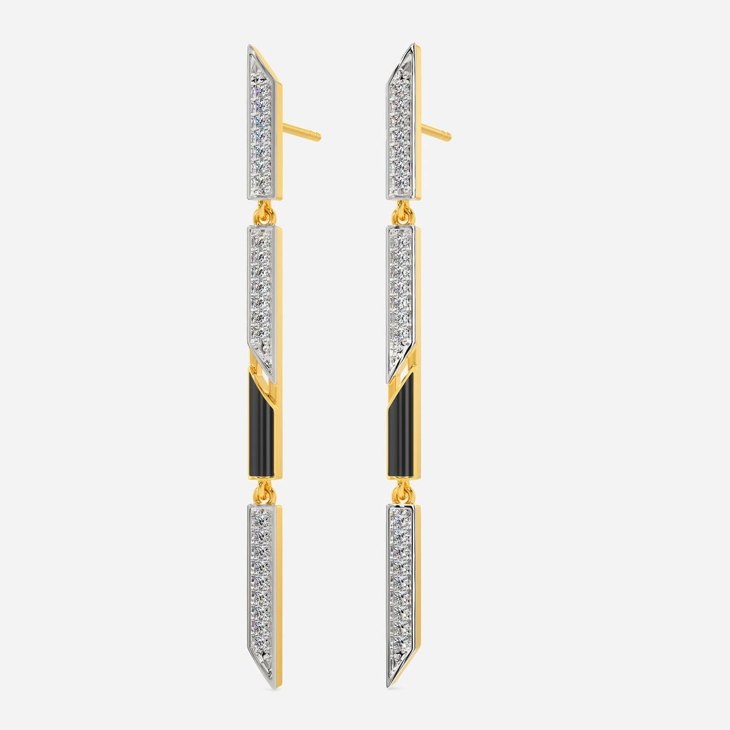 Linear Codes Diamond Earrings