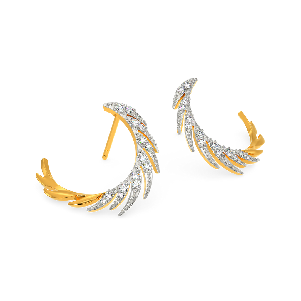 Feather Fancy Diamond Earrings