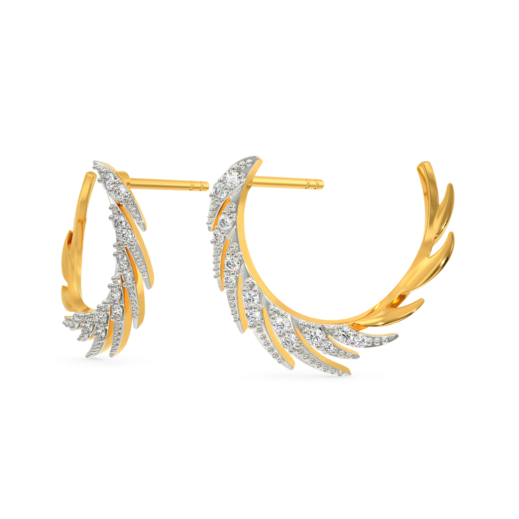 Feather Fancy Diamond Earrings