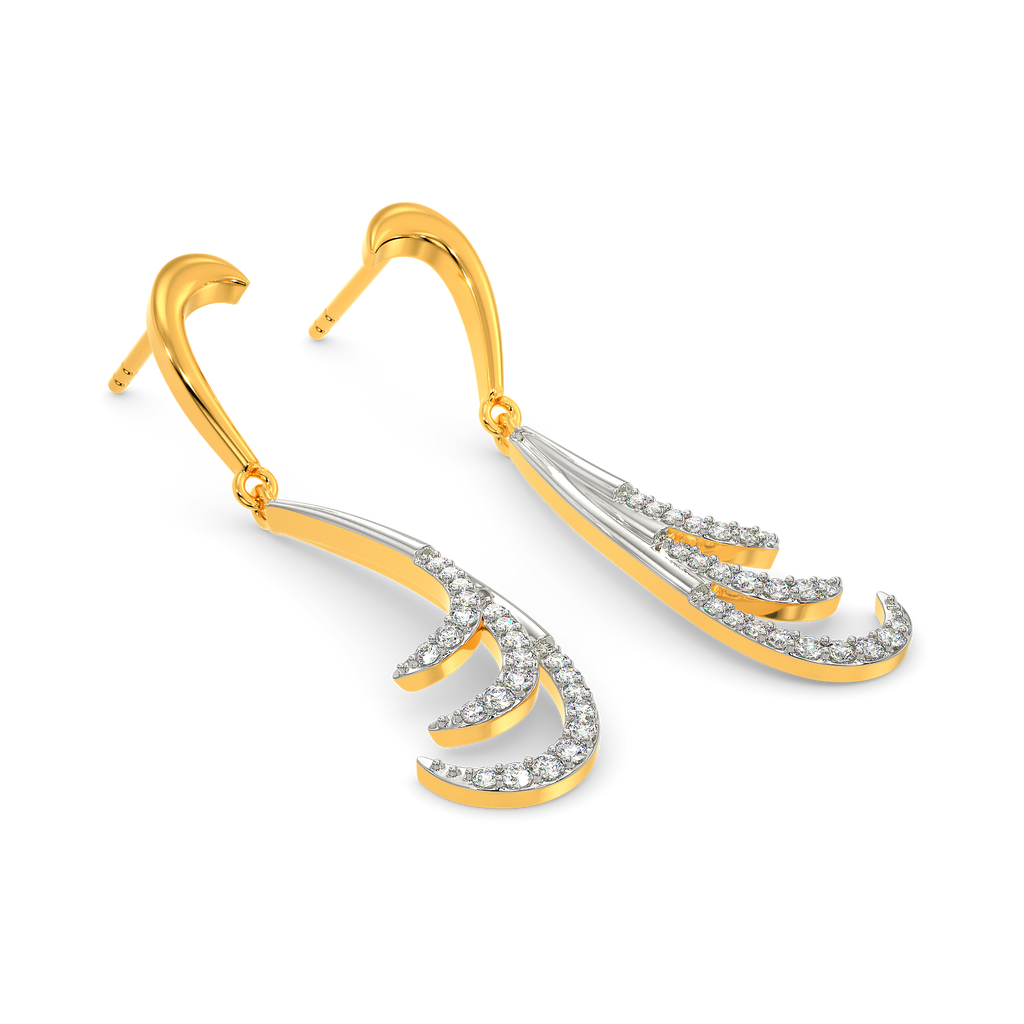 Strictly Feathery Diamond Earrings