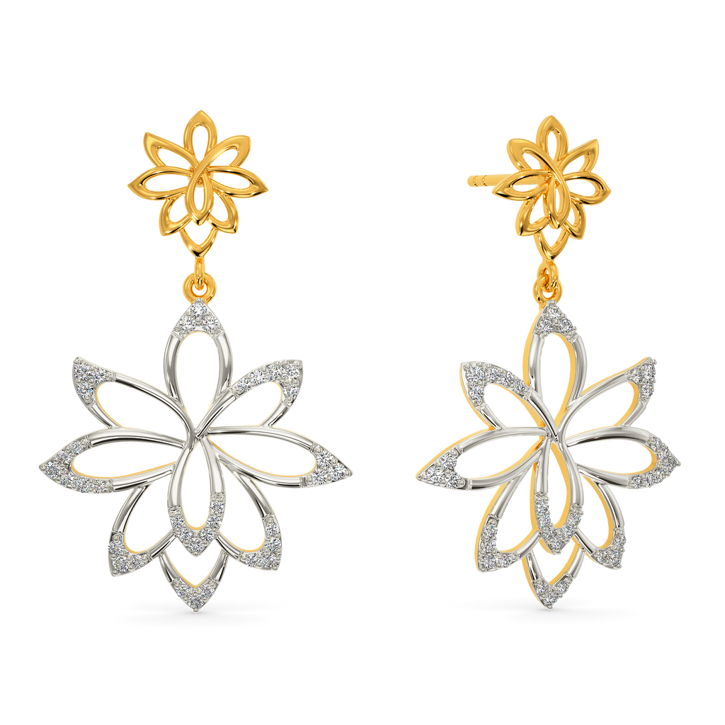 Tune Of The Lotus Diamond Earrings