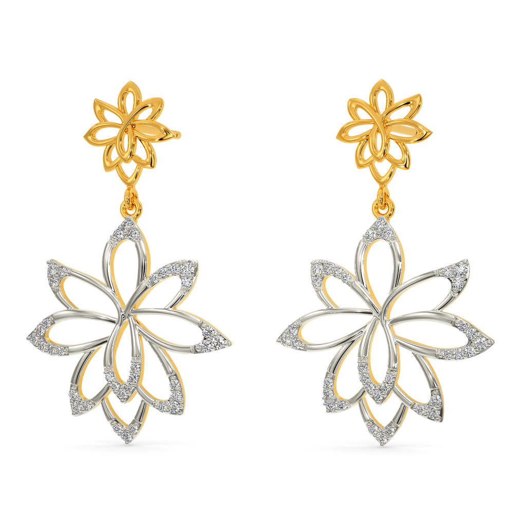 Tune Of The Lotus Diamond Earrings