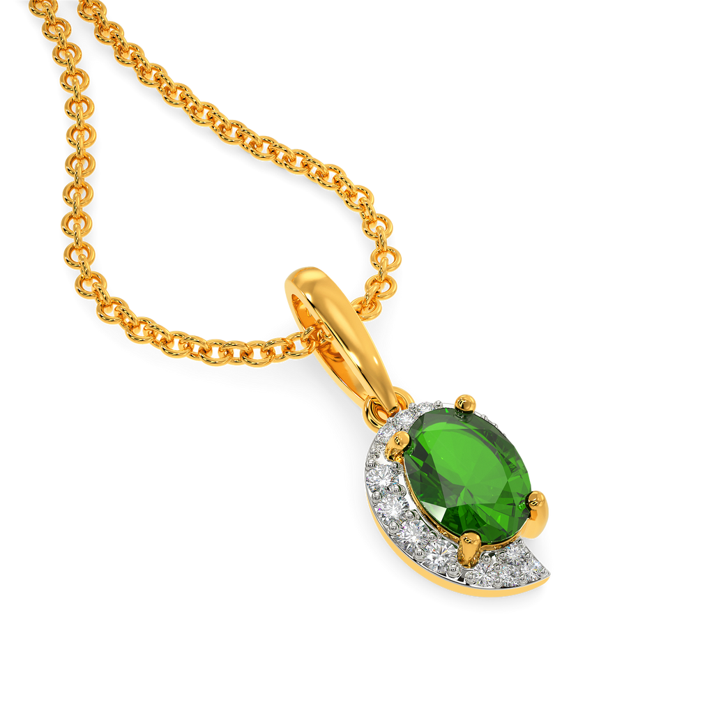 Green Glow Diamond Pendants