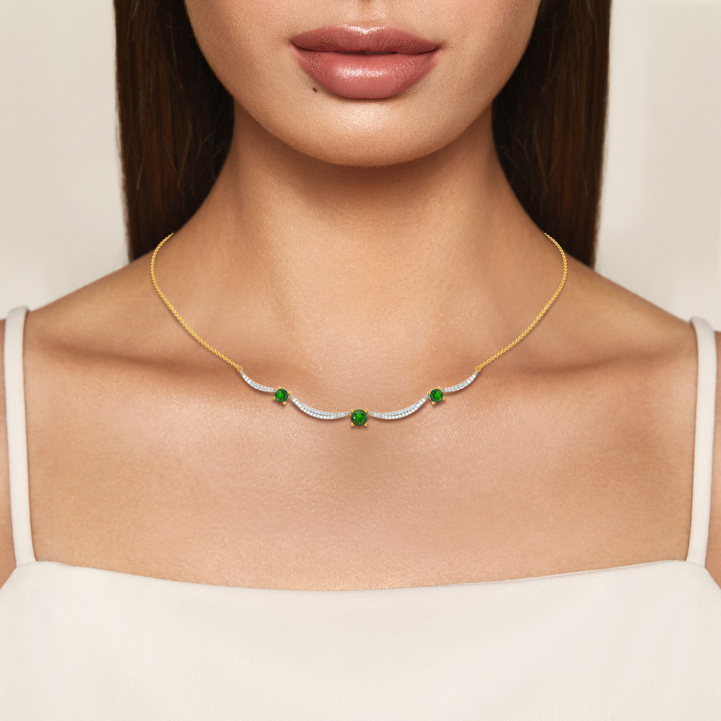 Green Symphony Diamond Necklaces