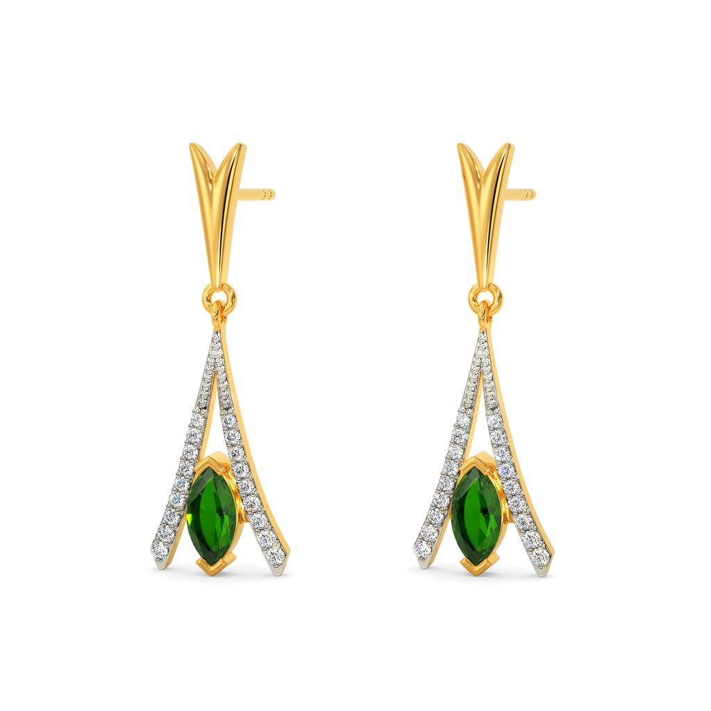 Green Vibes Only Diamond Earrings