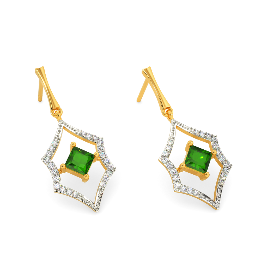 Green At Heart Diamond Earrings