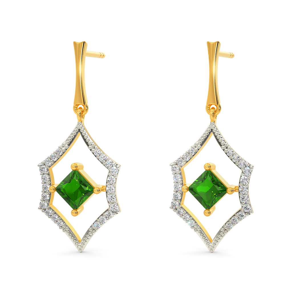 Green At Heart Diamond Earrings