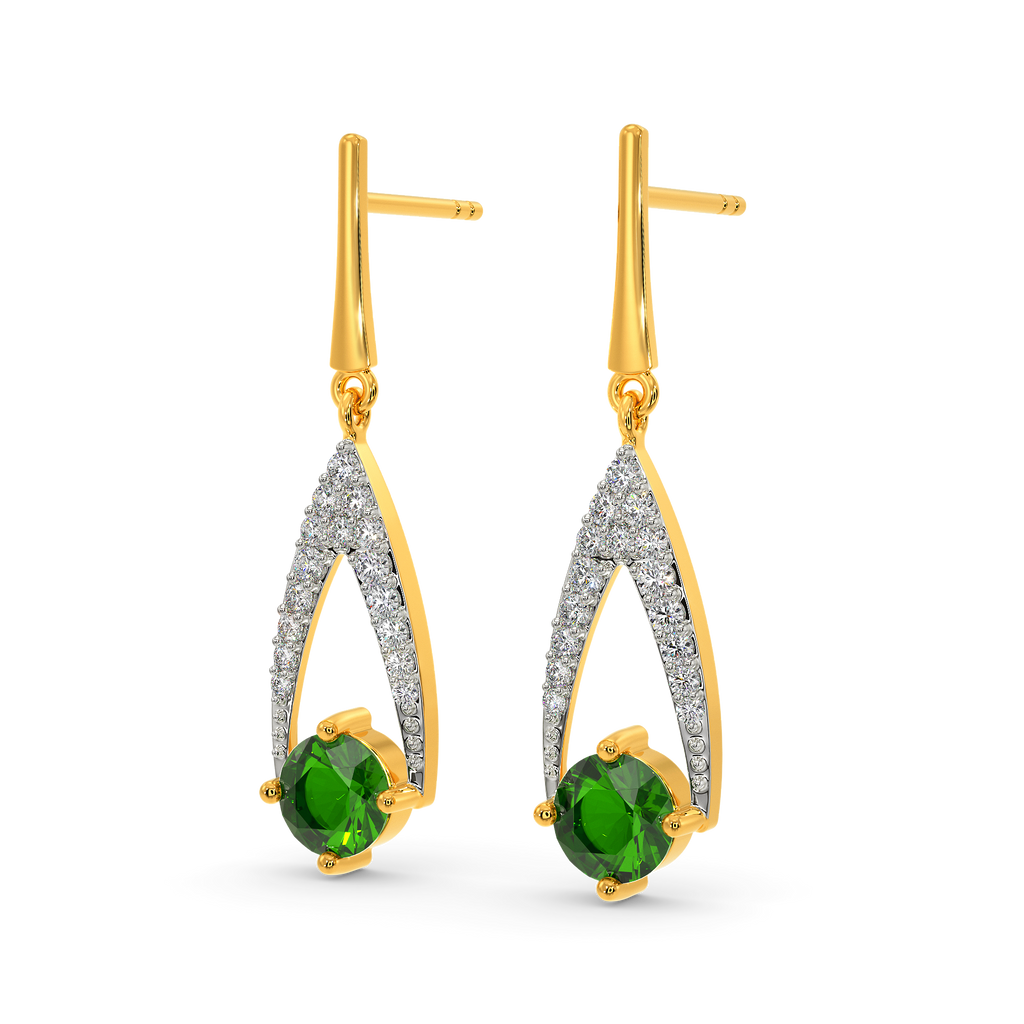 Green Gleam Diamond Earrings