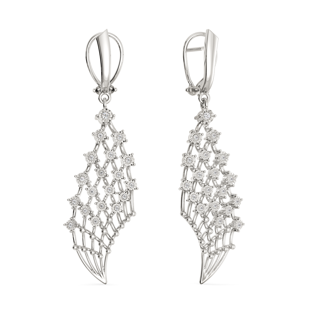 Mesh Merised Diamond Earrings
