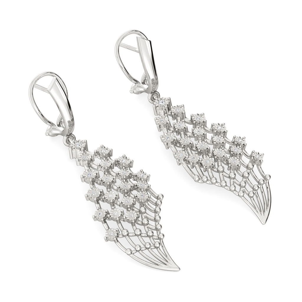 Mesh Merised Diamond Earrings