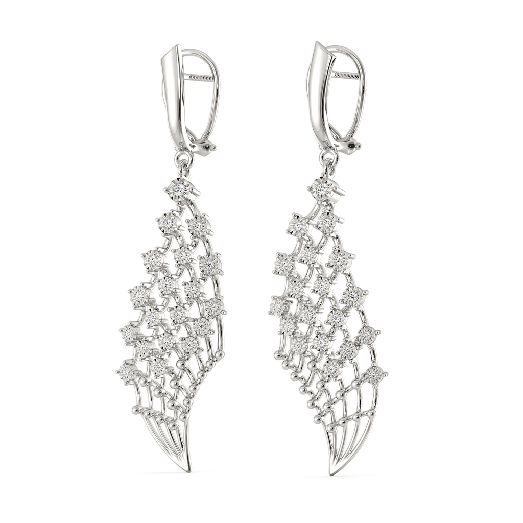Mesh Merised Diamond Earrings