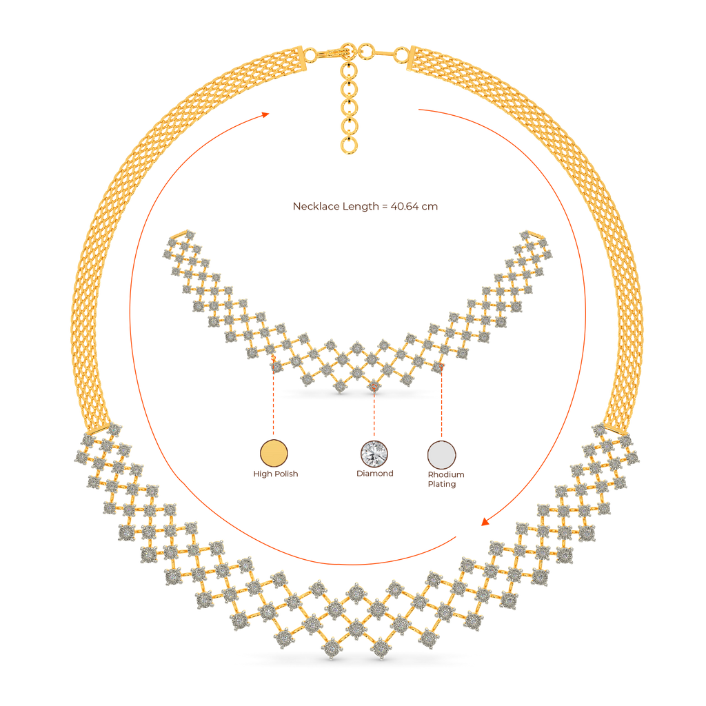 Mesh Sparkle Diamond Necklaces