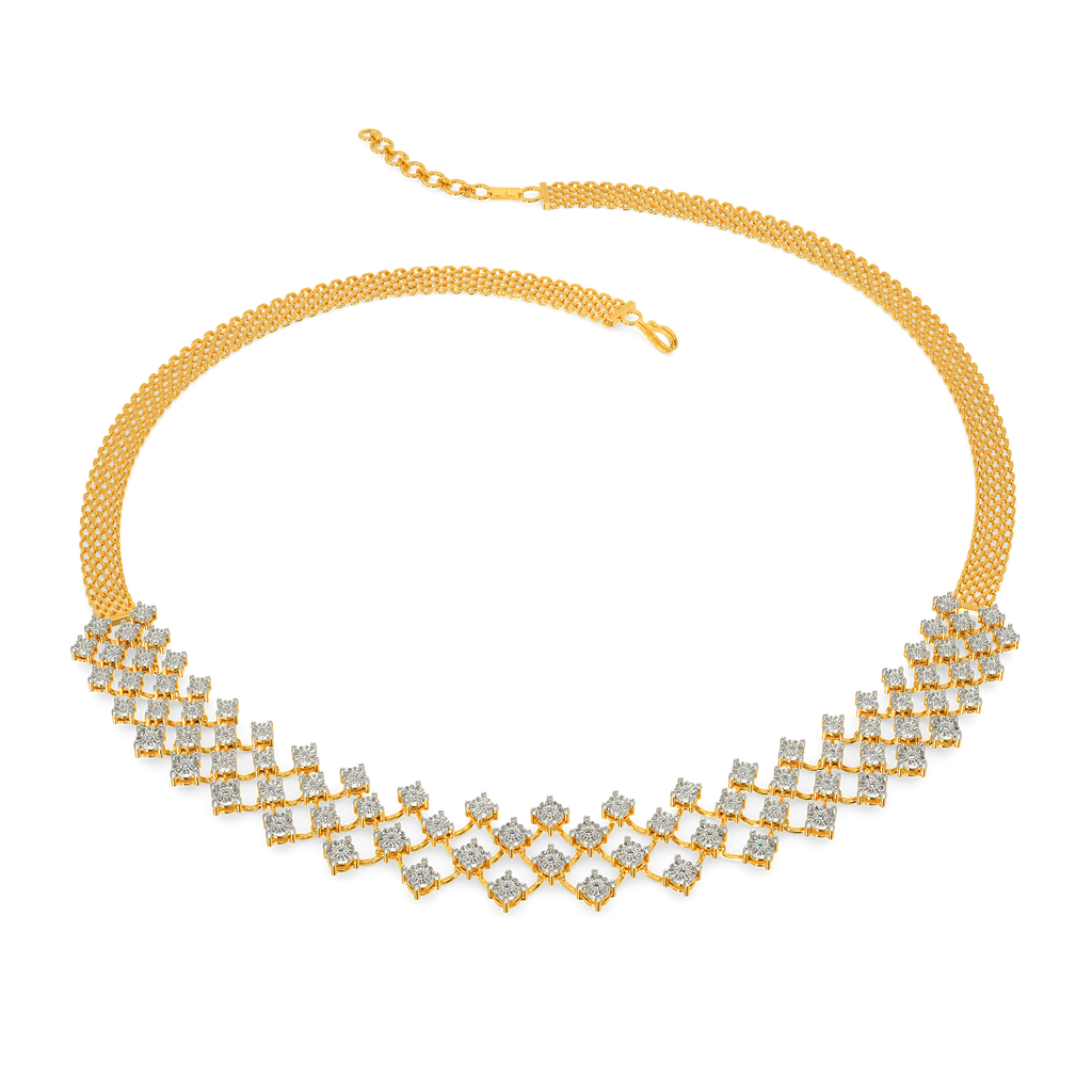 Mesh Sparkle Diamond Necklaces