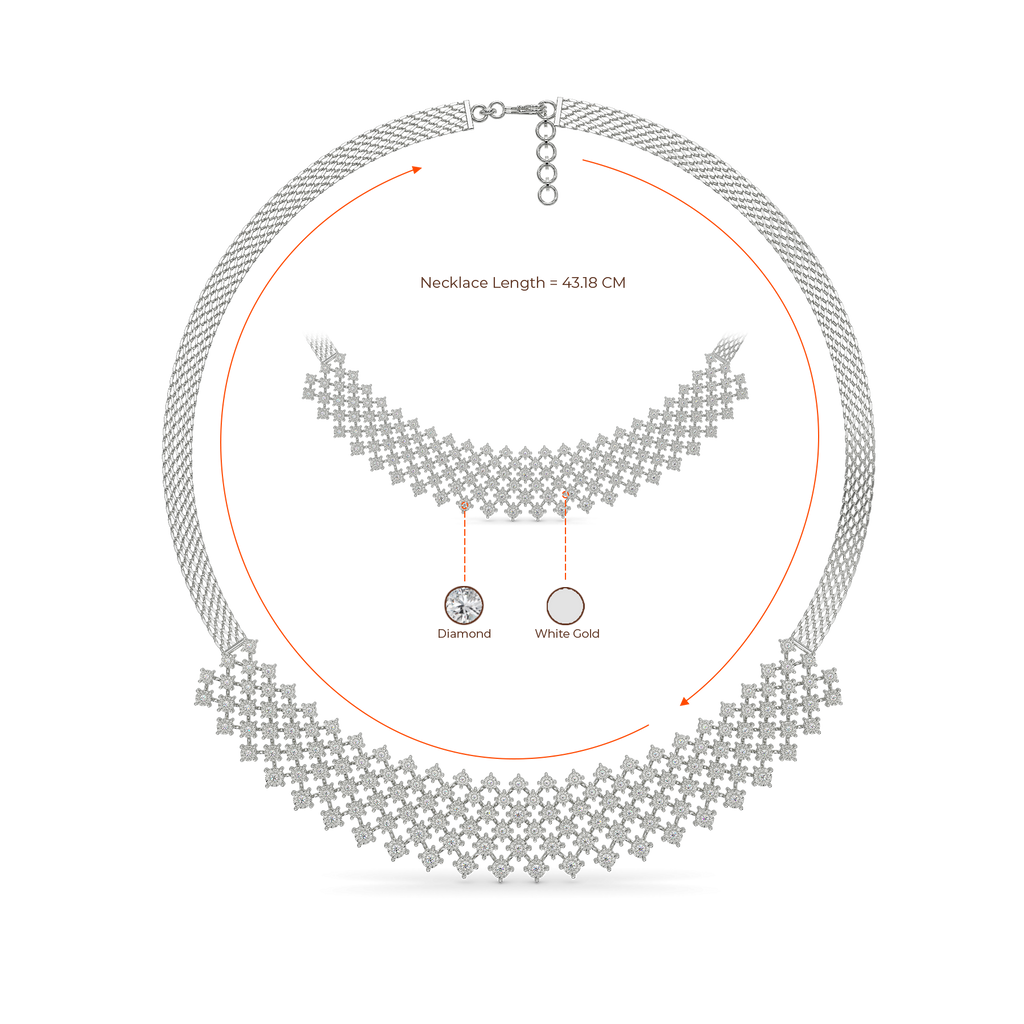 In A Mesh Mood Diamond Necklaces