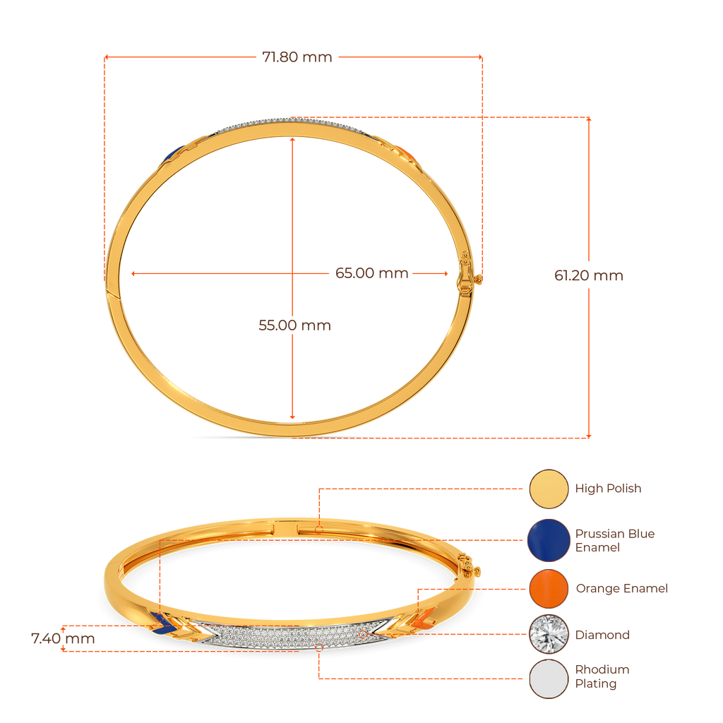 Orangish Diamond Bangles