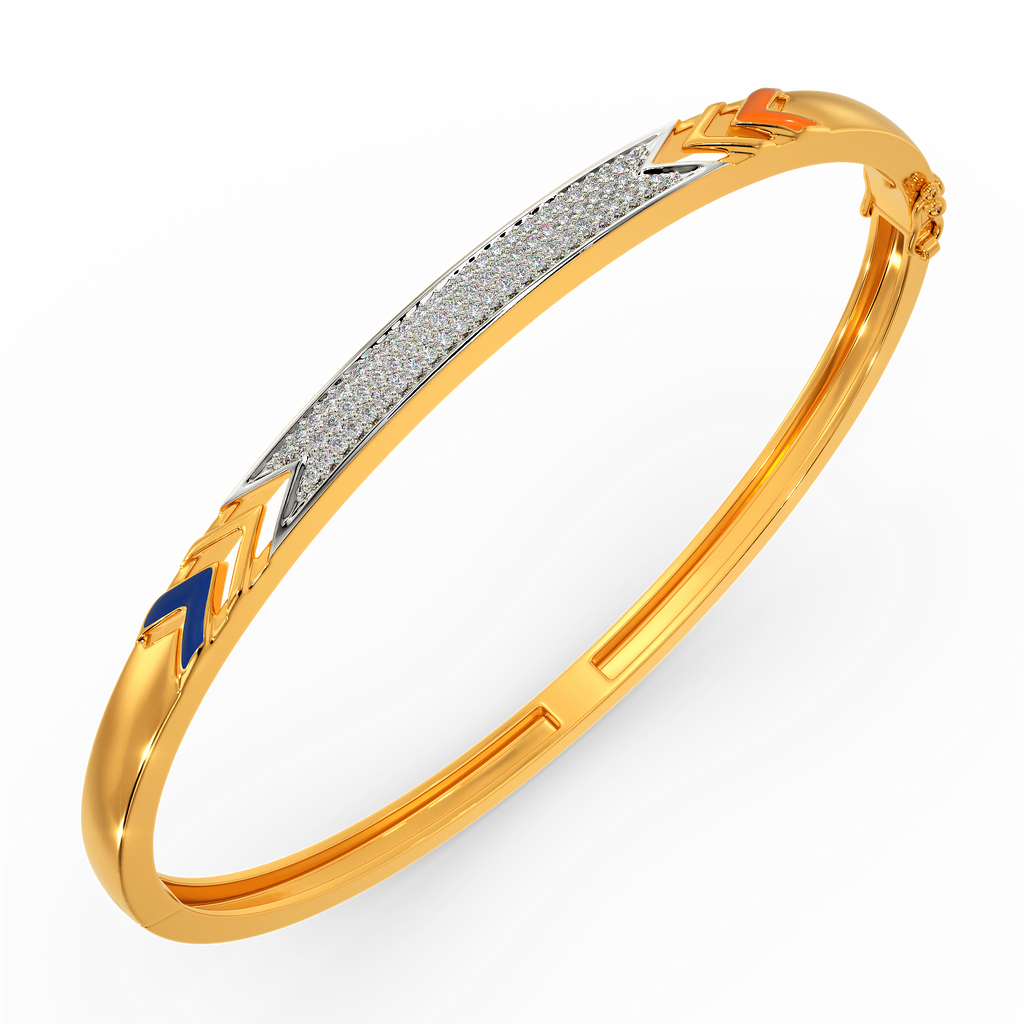 Orangish Diamond Bangles