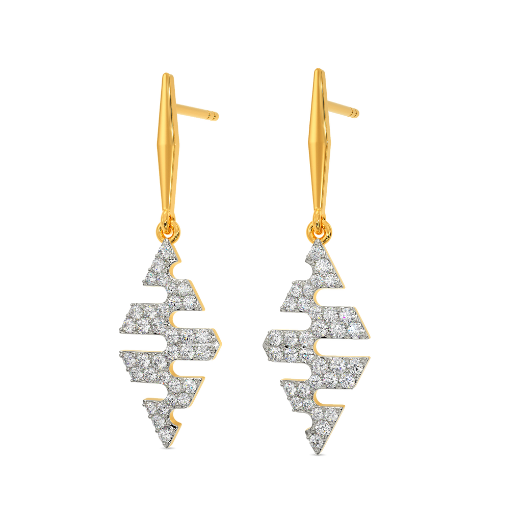 Cut Shot Diamond Earrings