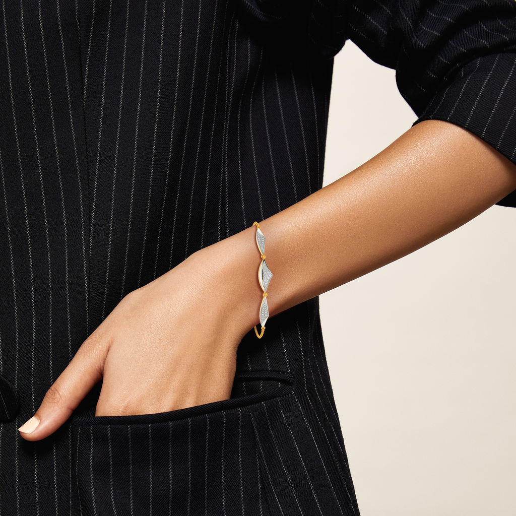 White Edged Diamond Bracelets