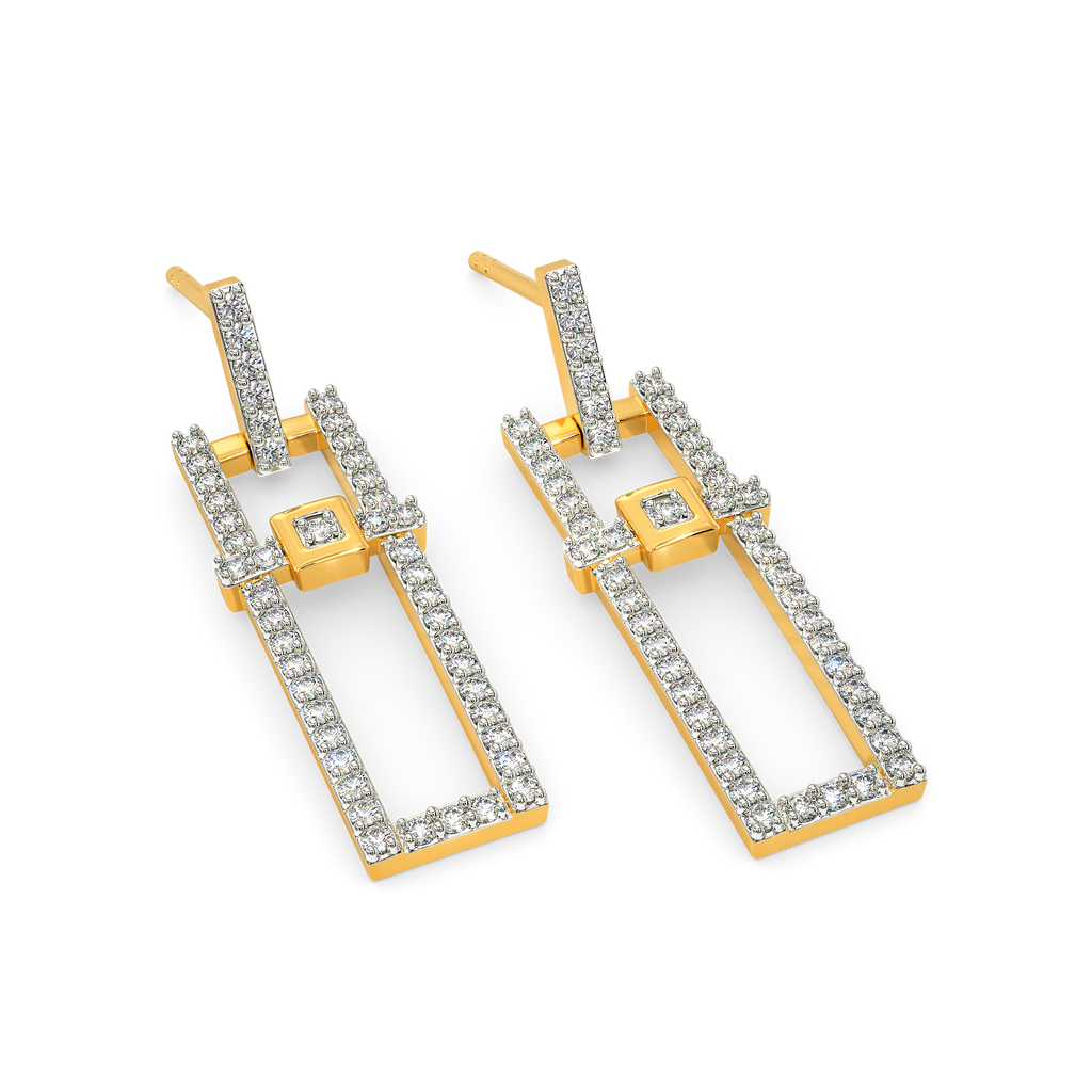 Straps N Buckle Diamond Earrings