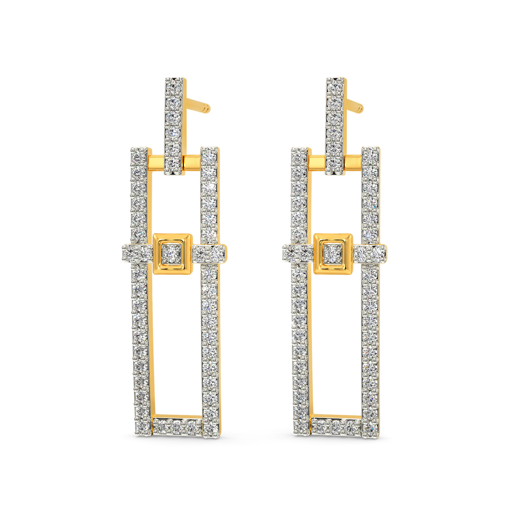Straps N Buckle Diamond Earrings