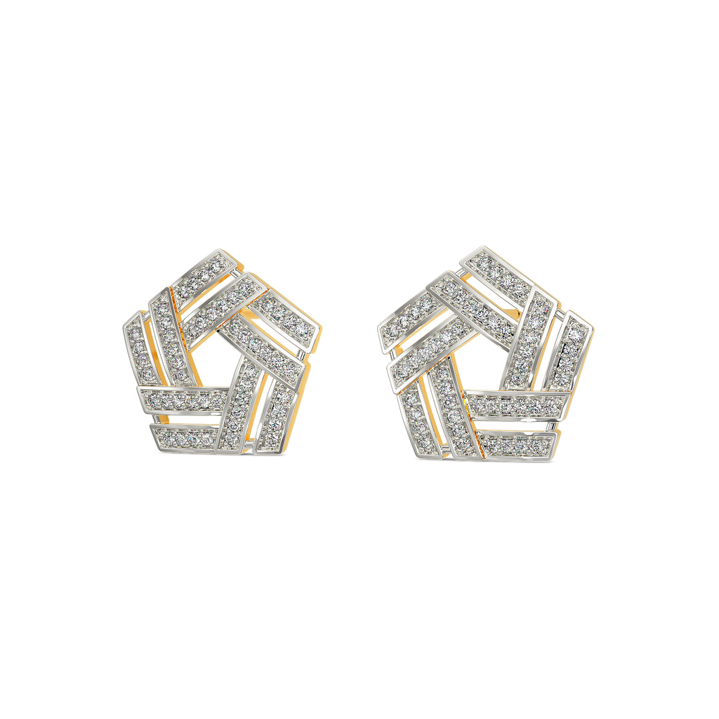 Whimsical Stripes Diamond Earrings