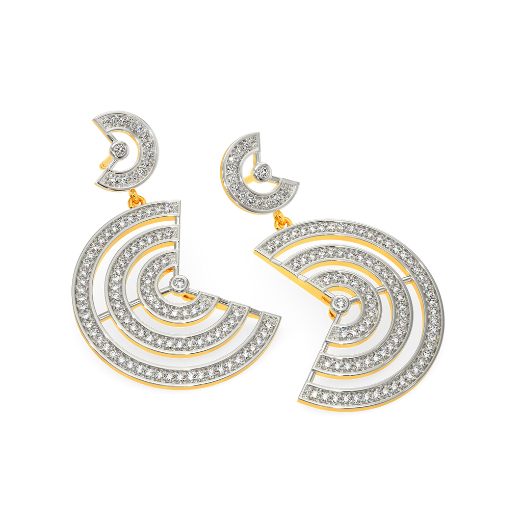 Dramatic Stripes Diamond Earrings