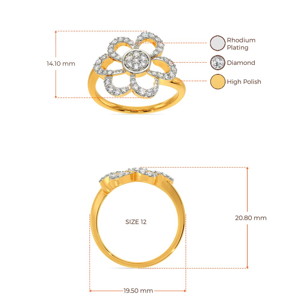 Floral Cascade Diamond Rings