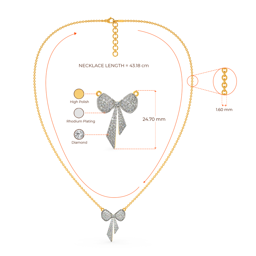 Bow Glam Diamond Necklaces