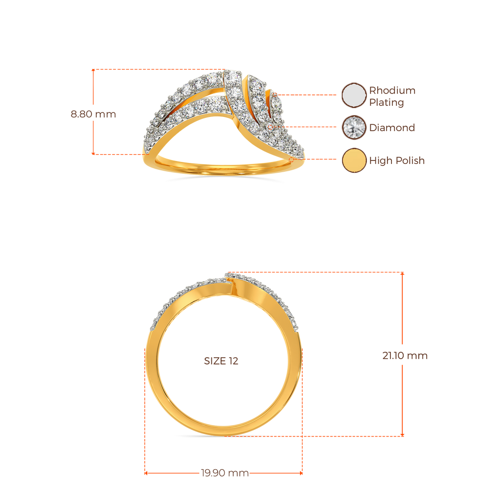 Drape Sparkle Diamond Rings